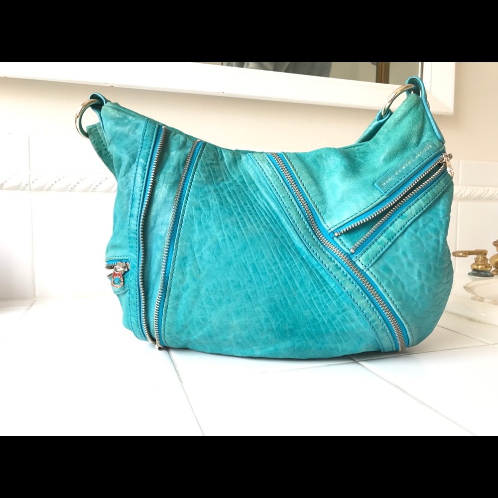 Marc by Marc Jacobs saddlebag- turquoise leather